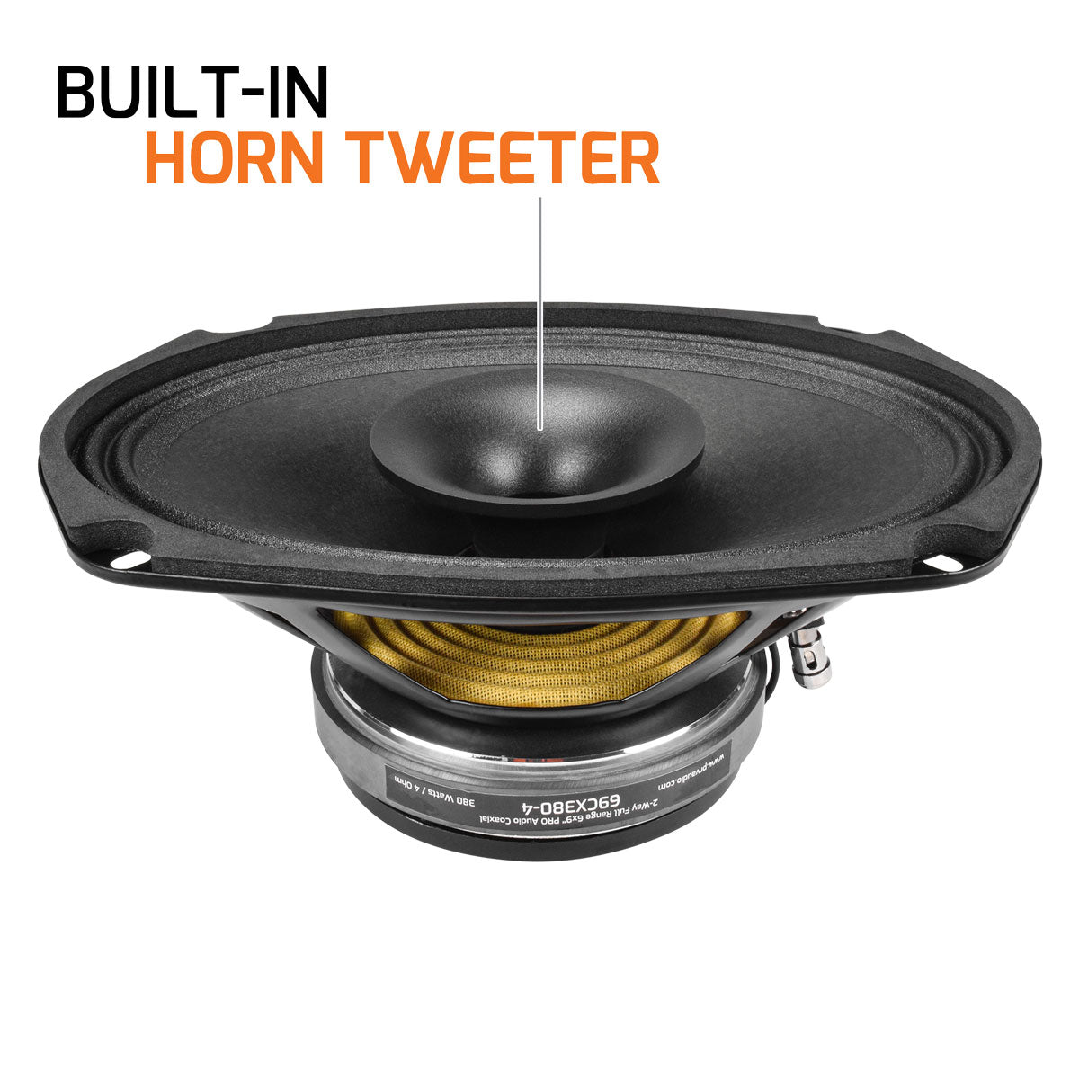 PRV Audio 69CX380-4 | 6"x9" 380W RMS Coaxial Speaker (Single) PRV Audio