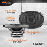 PRV Audio 69CX380-4 | 6"x9" 380W RMS Coaxial Speaker (Single) PRV Audio