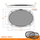PRV Audio 69GRILL-MESH 6x9in Loudspeaker Grill Pair