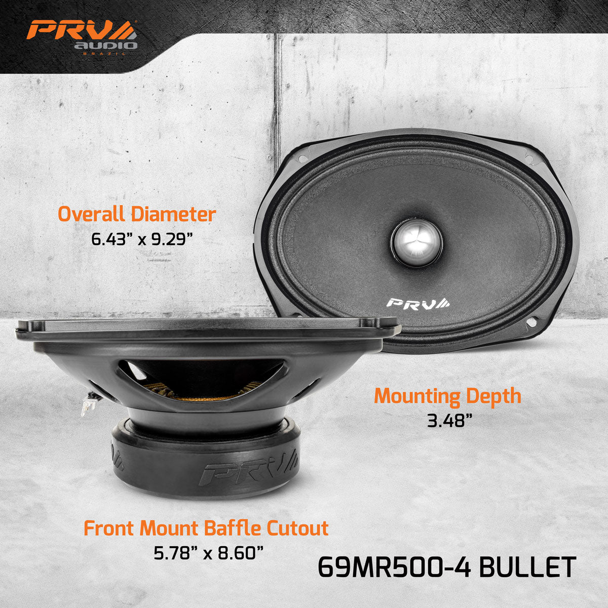 PRV 69MR500-4 BULLET Midrange PRV Audio