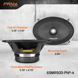 PRV 69MR500-PhP-4 Midrange PRV Audio