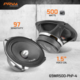 PRV 69MR500-PhP-4 Midrange PRV Audio