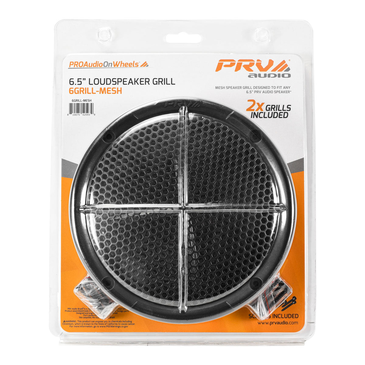 PRV Audio 6GRILL-MESH 6.5" Loudspeaker Grill Mesh Pair