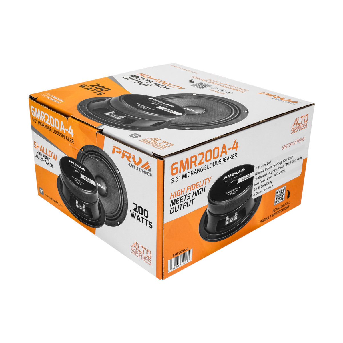 PRV Audio 6MR200A-4 6.5 Inch Midrange Speaker 200 Watts 4 Ohm