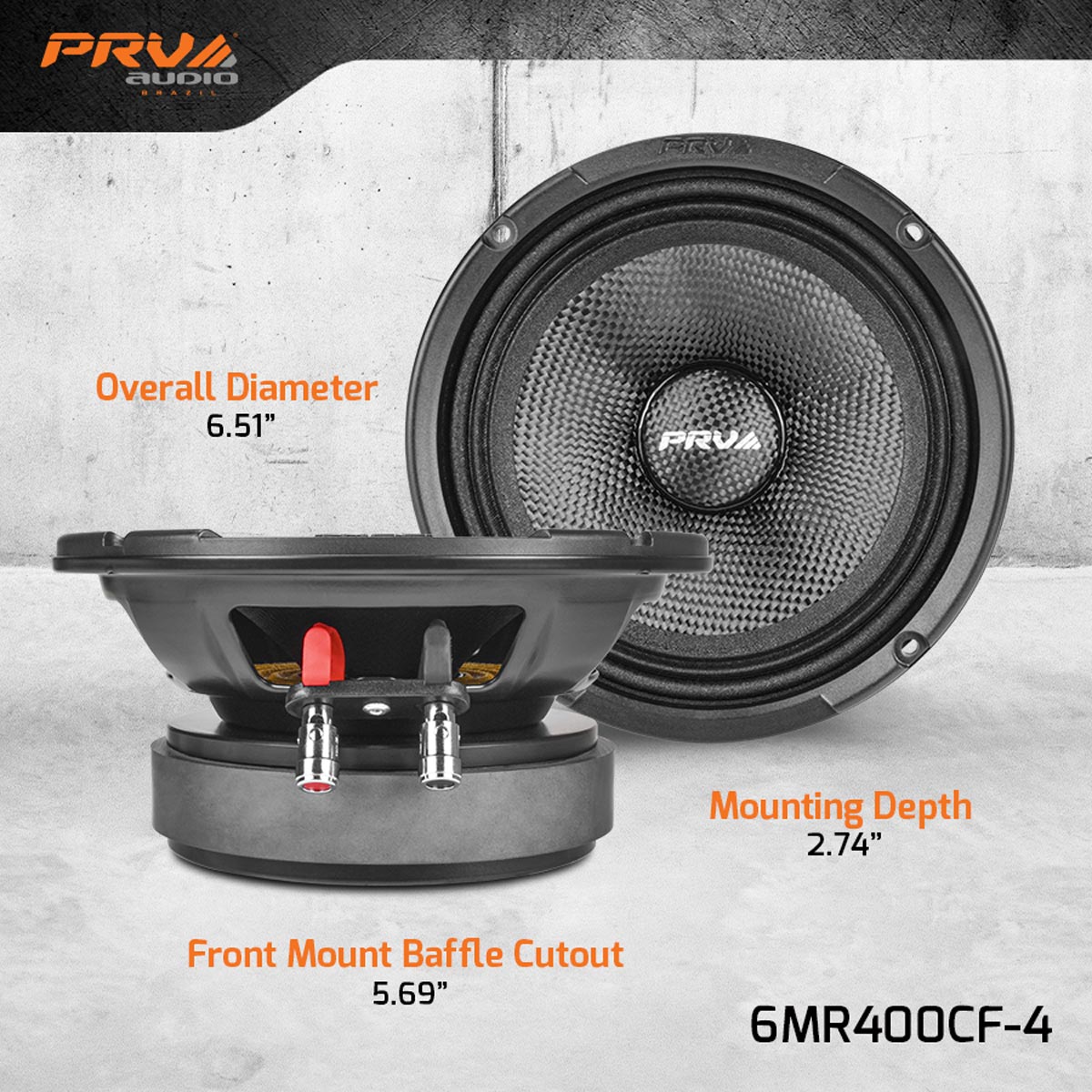 PRV Audio 6MR400CF-4 6.5 Inch Midrange Loudspeaker Waterproof 4 Ohm