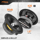 PRV Audio Bundle (2) 6MR420-4 6.5" Midrange Speakers & (2) TW500Ti-4 Pro Tweeters