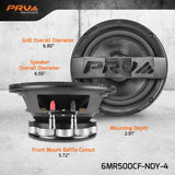 PRV Audio 6MR500CF-NDY-4 6.5-inch Neodymium Midrange Speaker 500w Pair