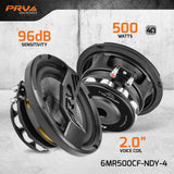 PRV Audio 6MR500CF-NDY-4 6.5-inch Neodymium Midrange Speaker 500w Pair
