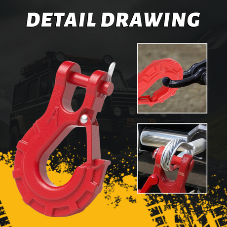 Trucktok 3/8" Forged Steel Winch Hook 33,000 lbs with Safety Latch TruckTok