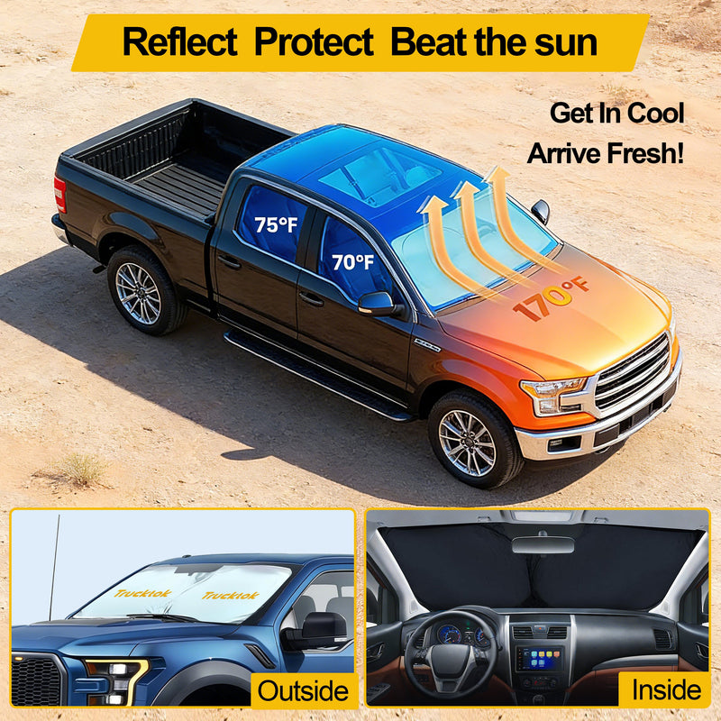 Trucktok Specially Customized  Universal Windshield Sunshade Summer Interior Cooler Auto Sun Protector