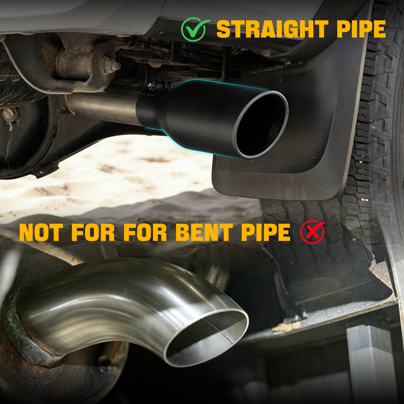 Trucktok 4" Inlet 6" Outlet 12" Overall Length Bolt On Exhaust Tailpipe Tip Black TruckTok