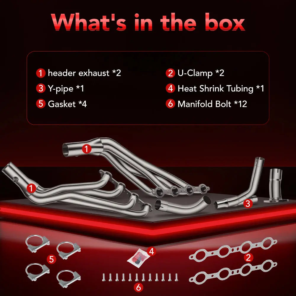Long Tube Headers & Y-Pipe for 1999-2006 Chevy / GMC Silverado / Avalanche / Sierra 1500 4.8L / 5.3L / 6.0L Vortec with Optional Cold Air Intake