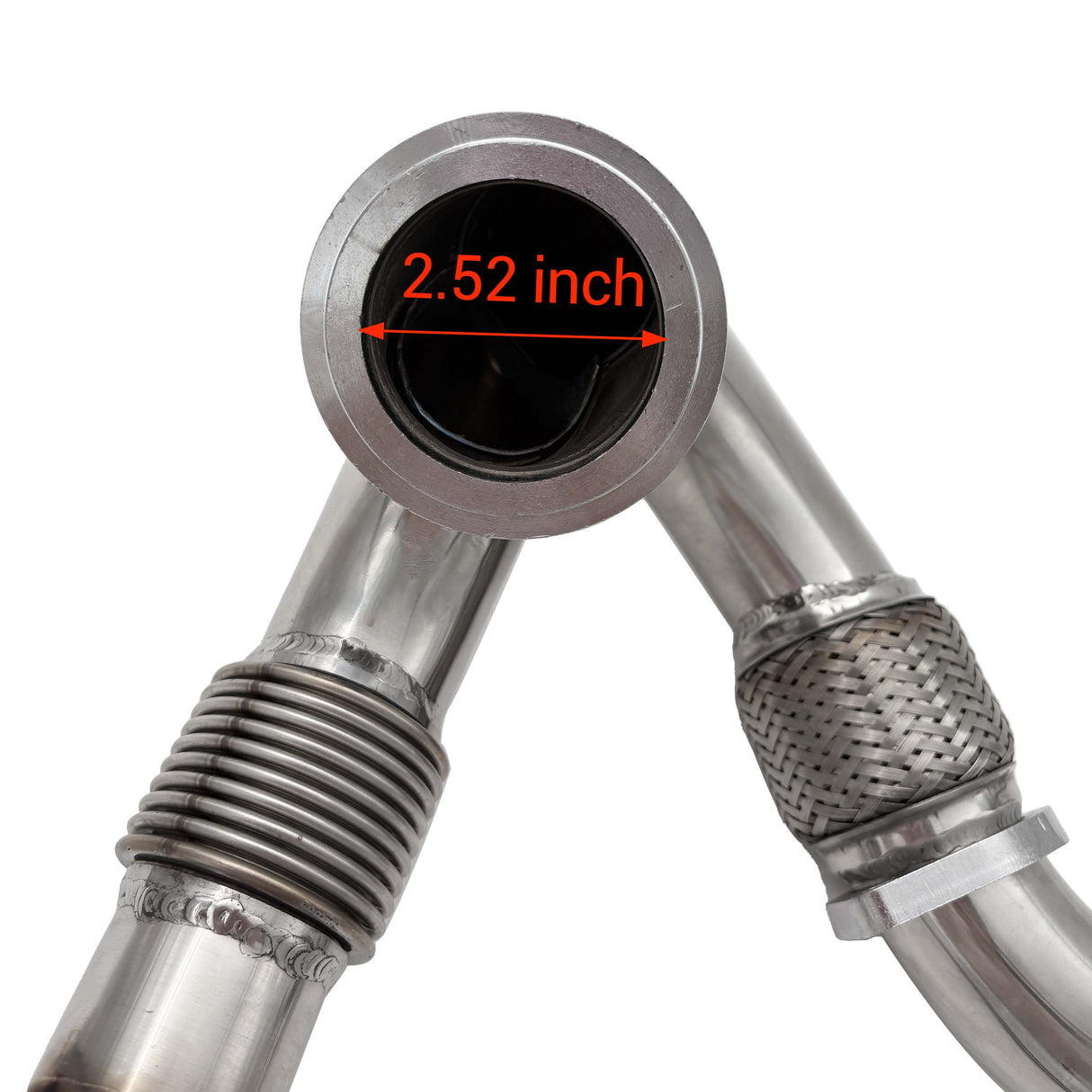 TruckTok 2003-2007 6.0L Ford F250 F350 F450 Powerstroke Diesel Heavy Duty Polished Exhaust Up-Pipe Y-Pipe TruckTok