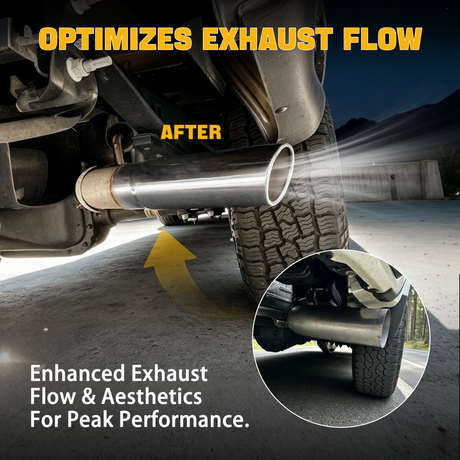 Trucktok 4" Inlet 6" Outlet 15" Overall Length Stainless Steel Bolt On Exhaust Tailpipe Tip TruckTok