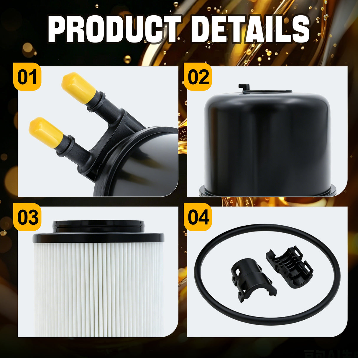 Trucktok 2011-2016 6.7L Ford Powerstroke Diesel Fuel Filter Replaces FD4615 TruckTok
