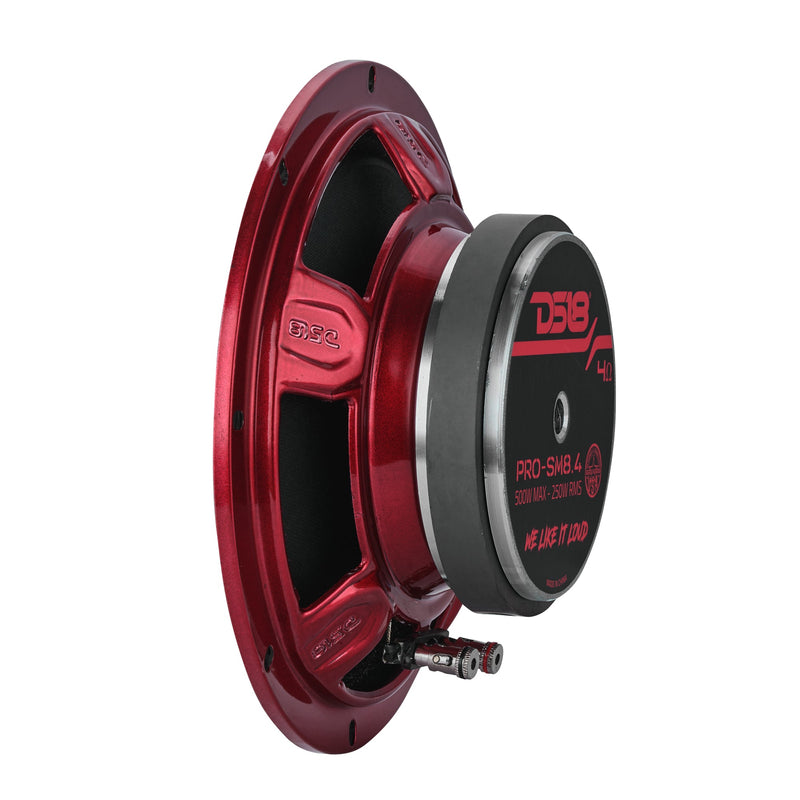 PRO 8" Slim Water-Resistant Midrange Loudspeaker | 250W RMS 4-Ohm