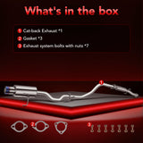 2.25" Catback Exhaust System For 1992-2000 Honda Civic 1.6L with 4" Burnt Rolled Muffler Tip