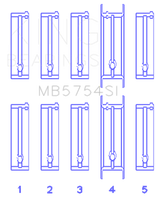 King Engine Bearings Chevrolet 121Ci/Ln2 134Ci Fl O/S 010 (Size +0.25mm) Main Bearing Set
