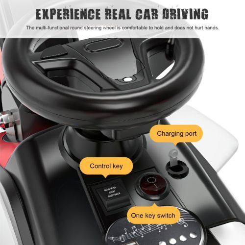 6V Battery Powered Electric Excavator Ride-On Toy Car for Kids with Helmet