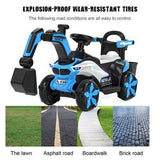 6V Battery Powered Electric Excavator Ride-On Toy Car for Kids with Helmet