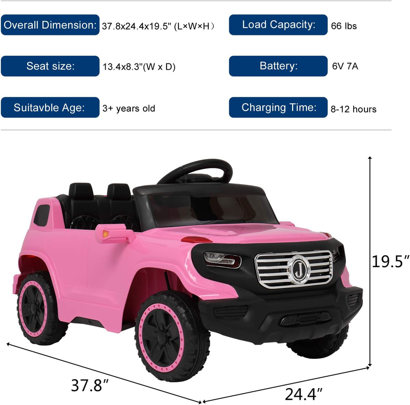 6V Battery-Powered Electric Ride-On Truck for Kids with Remote Control
