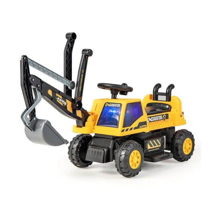 6V Battery Powered Kids Bulldozer with Front Digger Shovel - Brand New