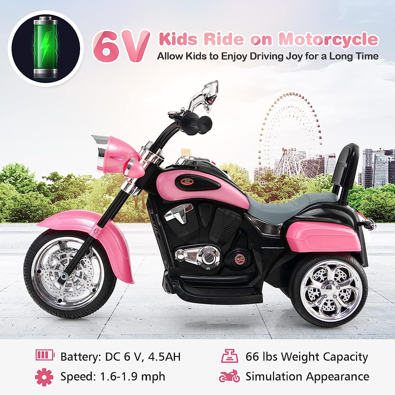 6V Battery Powered Kids Chopper Motorcycle with Pedal Switch