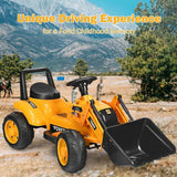 6V Battery Powered Kids Excavator Digger Tractor - Yellow