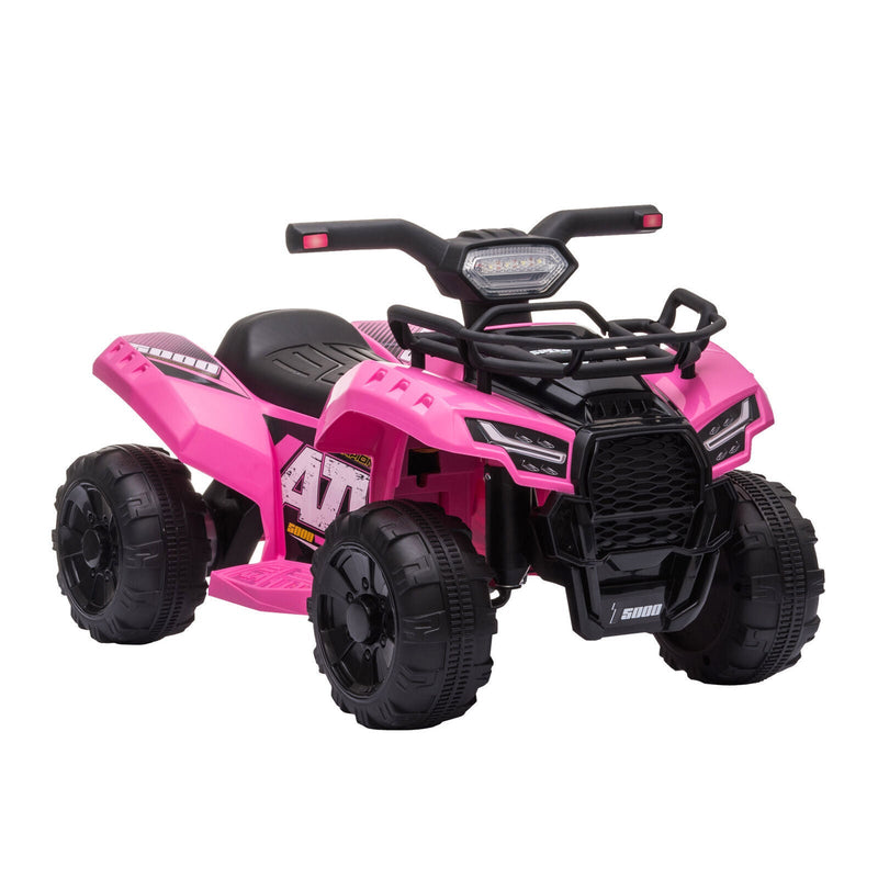 6V Battery Powered Ride On Quad ATV Toy with LED Headlights for Kids