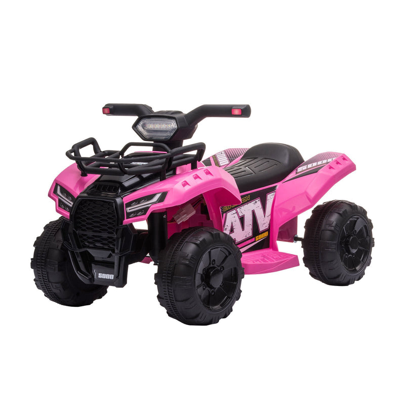 6V Battery Powered Ride On Quad ATV Toy with LED Headlights for Kids