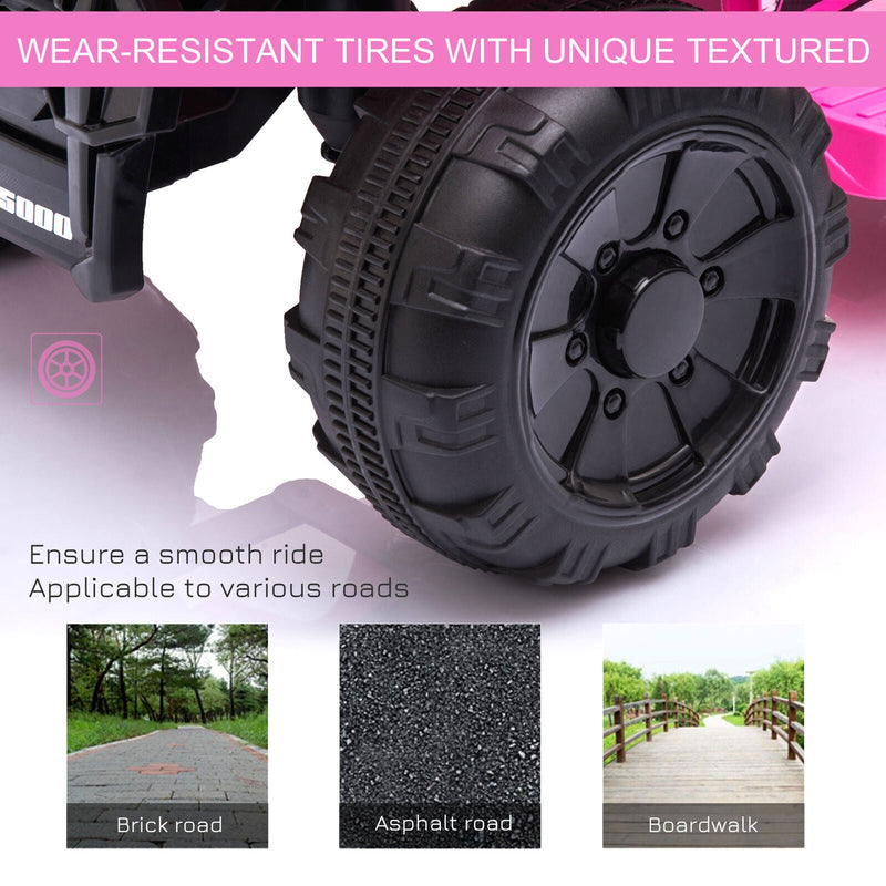 6V Battery Powered Ride On Quad ATV Toy with LED Headlights for Kids