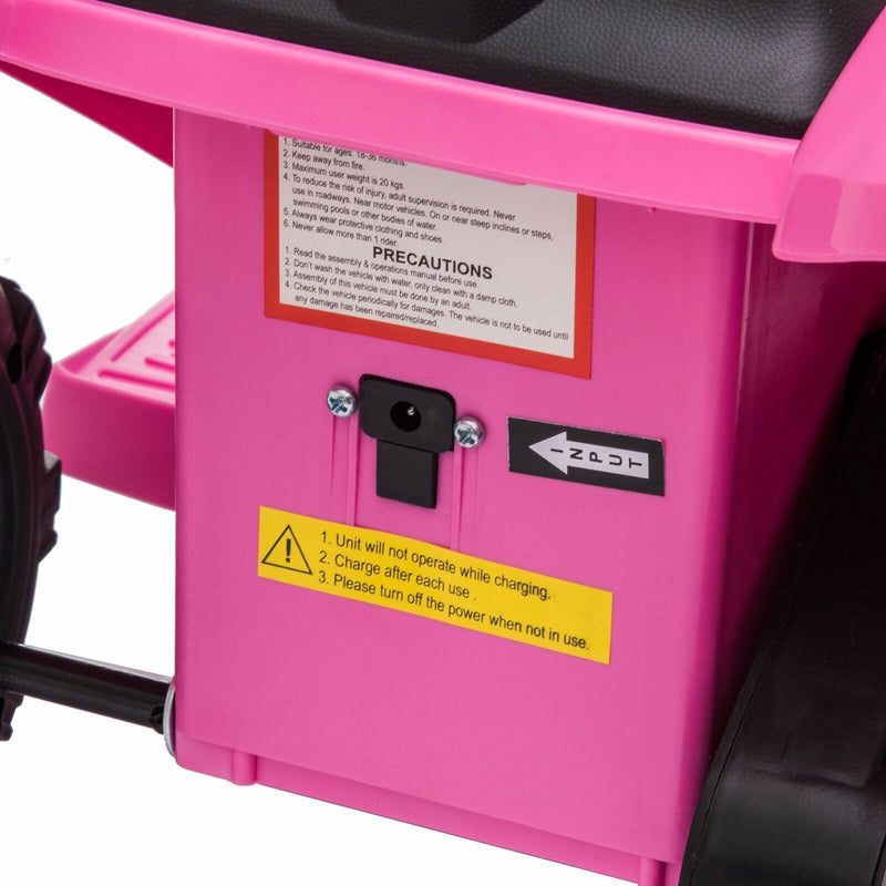 6V Battery Powered Ride On Quad ATV Toy with LED Headlights for Kids