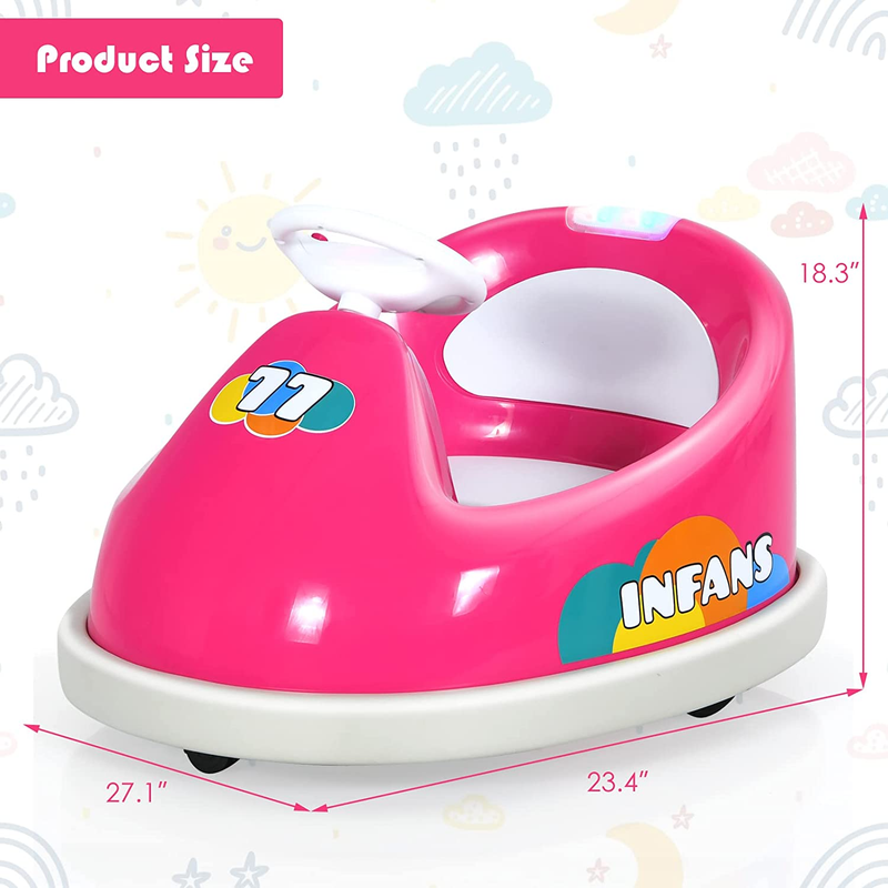 6V Bumper Car Electric Ride-On for Kids with 2 Driving Modes and 360 Degree Rotation