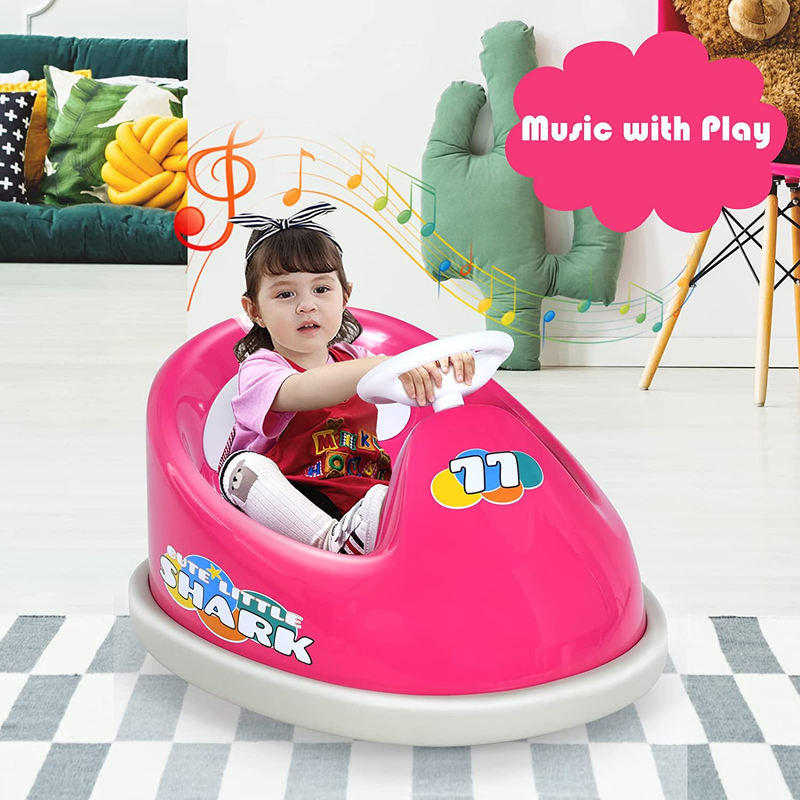 6V Bumper Car Electric Ride-On for Kids with 2 Driving Modes and 360 Degree Rotation