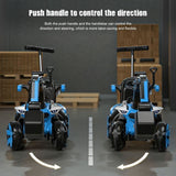 6v Electric Excavator Toy Car with Bluetooth, Helmet, and Rear Features for Kids