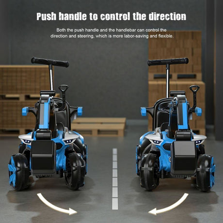 6v Electric Excavator Toy Car with Bluetooth, Helmet, and Rear Features for Kids