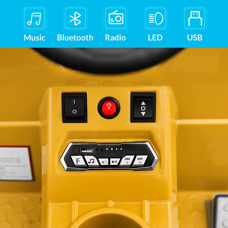 6V Electric Garbage Truck Ride-On Toy with LED Lights for Toddlers