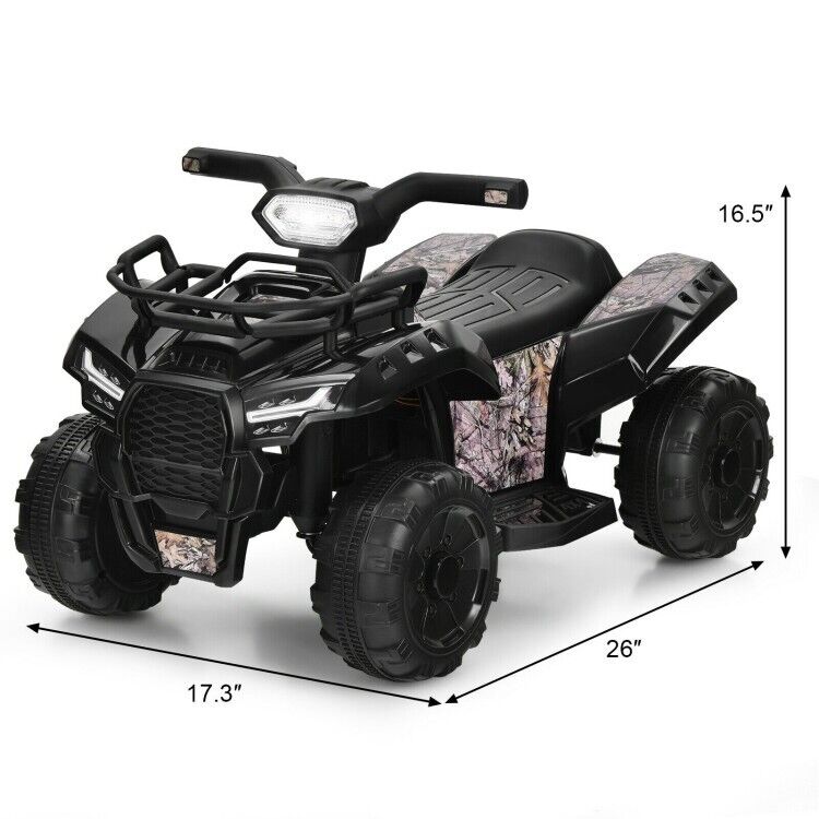 6V Electric Kids ATV Quad Ride On Car with LED Lights, MP3 Player, and Realistic Design - Perfect Gift for Toddlers