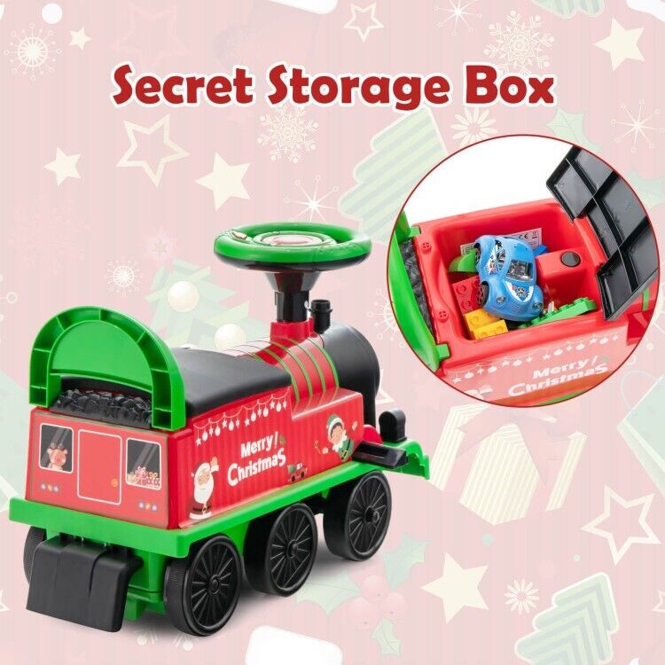 6V Electric Kids Ride On Train with Track & 6 Wheels in Green Color