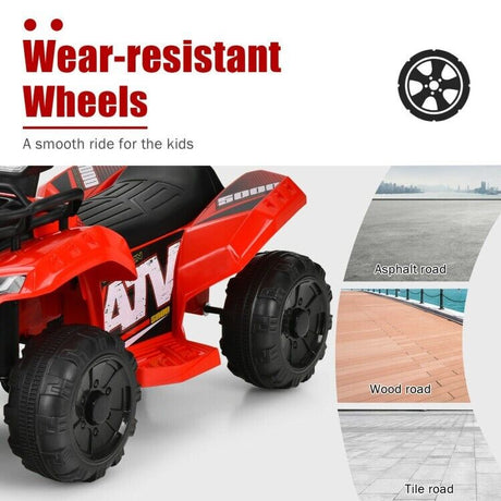 6V Kids ATV Quad Electric Ride On Car with LED Light & MP3 Player - Perfect Gift for Toddlers