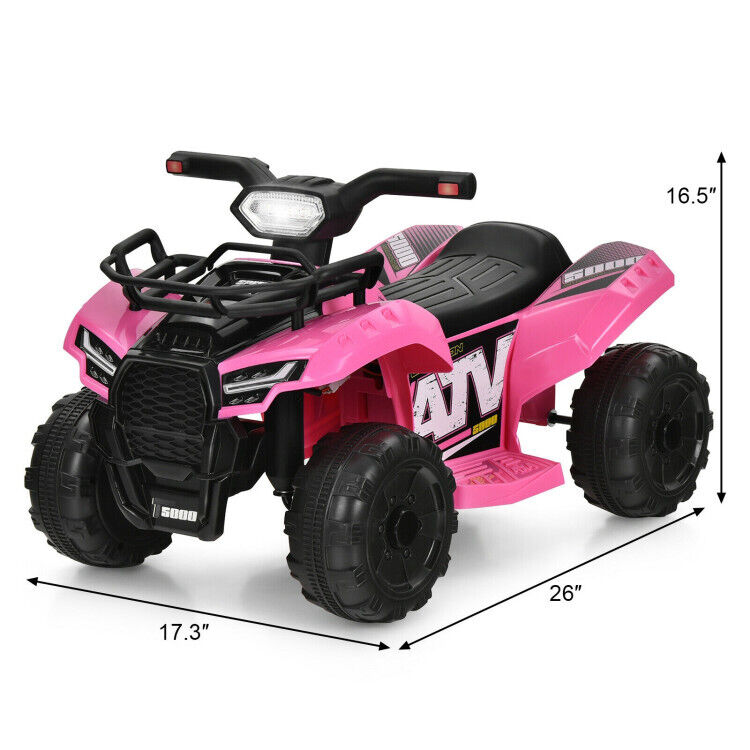 6V Kids Electric ATV Quad with LED Light and MP3 Player