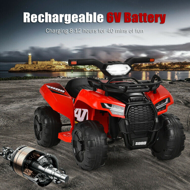 6V Kids Electric ATV Quad with LED Light and MP3 Player