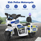 6V Kids Police Motorcycle Trike with Flashing Siren & Headlight - 3-Wheel Fun for Little Officers!