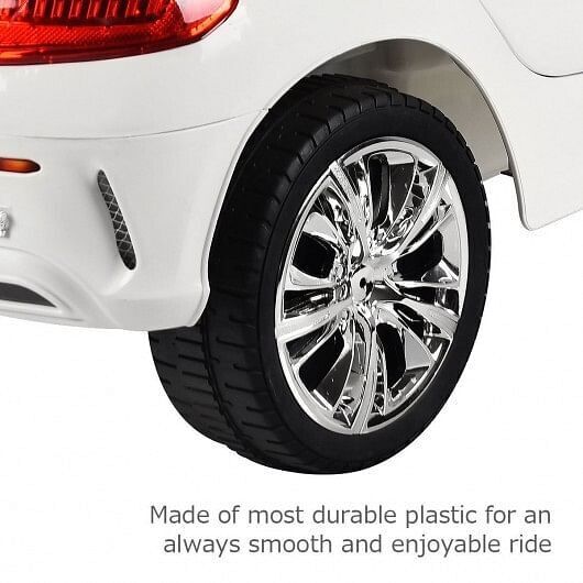 6V Kids Remote Control Battery Powered LED Lights Riding Car in White