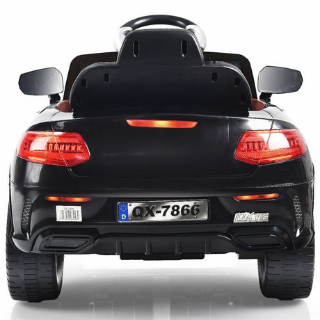 6V Kids Ride On Car with RC Remote Control, LED Lights, and MP3 Player - White