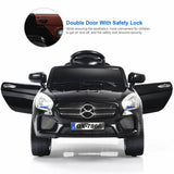 6V Kids Ride On Car with RC Remote Control, LED Lights, and MP3 Player - White