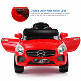 6V Kids Ride On Car with RC Remote Control, LED Lights, and MP3 Player - White
