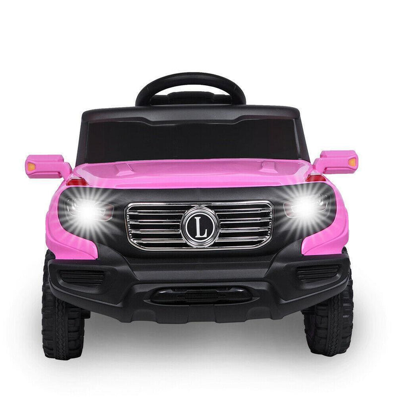 6V Pink Electric Ride-On Car Truck for Kids with Remote Control and LED Lights