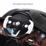 6V RC Remote Control Ride-On Car with LED Lights and MP3 Player for Kids - Black