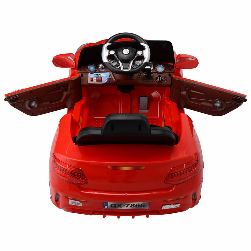 6V RC Remote Control Ride-On Car with MP3 Player and Lights for Kids - Red